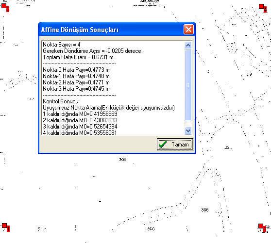 1.4.4. Konum Hataları Dönüşüm yapılırken hataları görmek ve düzeltmek kolaydır. Hatta hata miktarlarını görerek sayısallaştırma hatalarını görmek mümkündür.