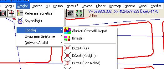 2.9.2. İmar Parsel Alanları Hesabı Parselleri oluşturulan imar adalarını Kapat komutunu kullanarak kapatma işlemini yapmış oluruz (Resim 2.22).