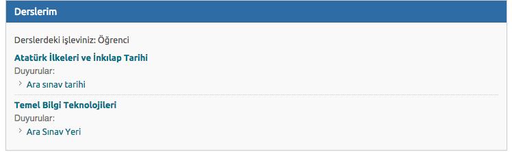7 Kayıtlı olduğunuz dersler ise Derslerim altında yer almaktadır. İlgili dersin üzerine tıklayarak derse giriş yapınız.