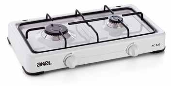 Doğalgaz basıncı 6 kg 6,3 kg 1x0 HQ (+/-%5) 1x2800 65x38x12,5cm GAS COOKER with TWO BURNERS İKİLİ GAZLI KLASİK OCAK Medium burner: 1600 W Small burner: 900