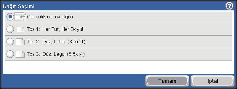 Özel kopyalama ayarlarını tanımlama Tüm kopyalama işlerine uygulanacak varsayılan ayarları oluşturmak için Yönetim menüsünü kullanabilirsiniz.