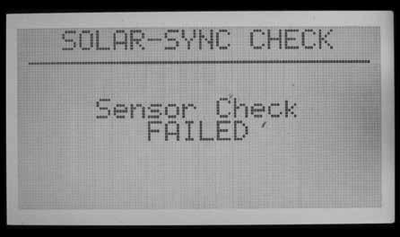 Solar Sync Algılayı seçin. Ekranda kontrol ünitesinin sensörle baglantısı kurulurken bir kaç saniye boyunca "Baslatılıyor..." gösterilir.