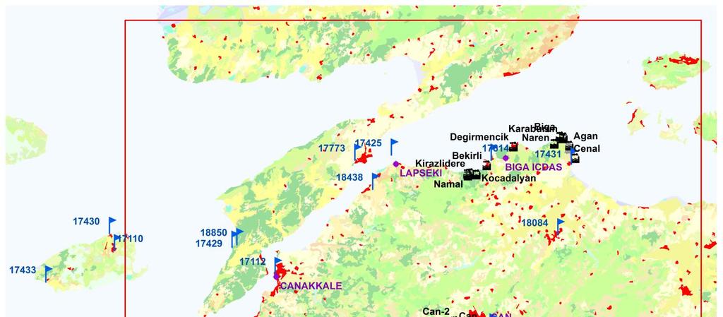 elde edilmiştir (Şekil 2. Çalışma alanında bulunan meteoroloji ve hava kalite gözlem istasyonları ile kurulu ve kurulması planlanan termik santraller). Şekil 2.