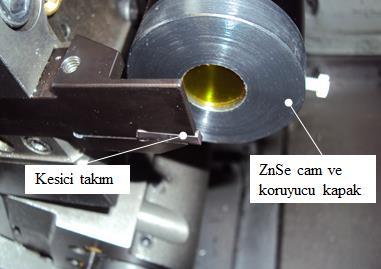 Şekil 6.4 : Termal kamerayı ZnSe cam ve ve onu tutan kapak. 6.1.1 Emissivite Kalibrasyonu Testlerde kullanılan termal kamera, ışınım prensiplerine göre çalışmaktadır.