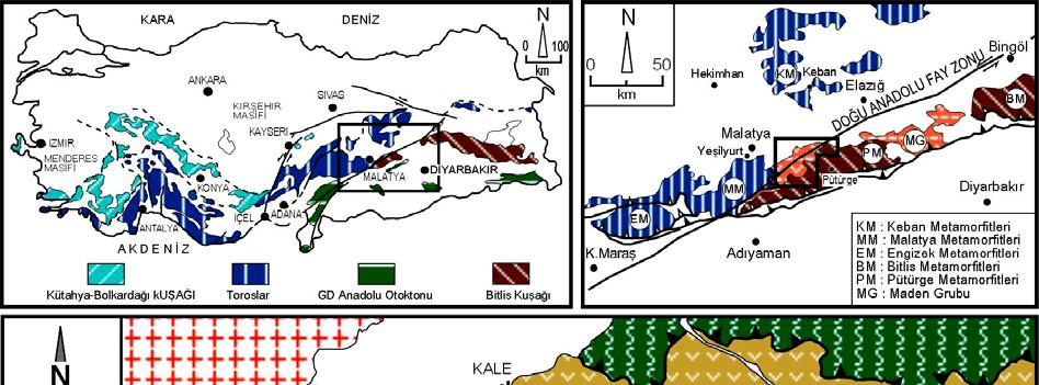 MADEN GRUBU DİYAJENEZİ/METAMORFİZMASI 3 Yılmaz ve diğ., 1992; Turan ve diğ., 1995; Yiğitbaş ve diğ.