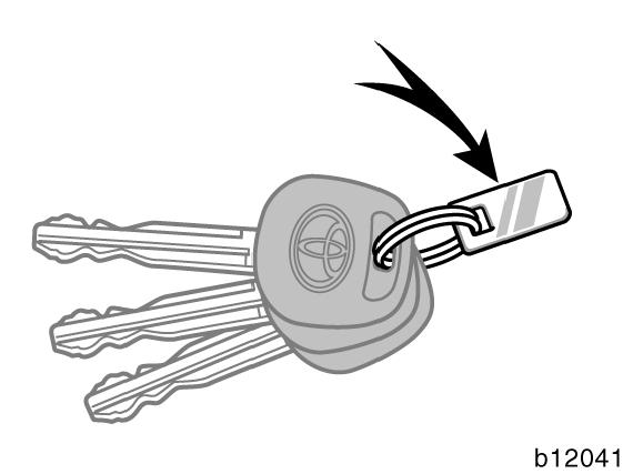 Motor blokaj (immobilayzýr) sistemi ANAHTAR NUMARASI PLAKASI Anahtarýnýzýn numarasý plaka üzerinde yazýlýdýr. Bu plakayý emniyetli bir yerde, örneðin cüzdanýnýzda muhafaza ediniz.