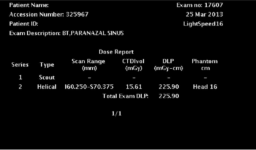 DLP(Dose Lenght Product) TOSHIBAGE CTDIvol ve DLP, BT cihazında nerede gösterilir?