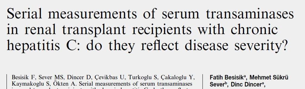 Clin Transplantation 2000: 14: 529 532-82 HCV(+)