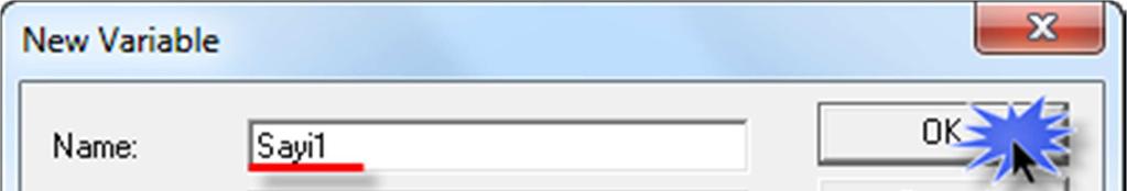 Şekil 3 : Değişken Tanımlama Insert variable a tıklandıktan