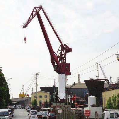 SHIPYARD AND PORT CRANE SYSTEMS Portal and Goliath, Overhead travelling, Jib Cranes Medium and heavy duty class cranes are available in both single and double girder overhead travelling form.