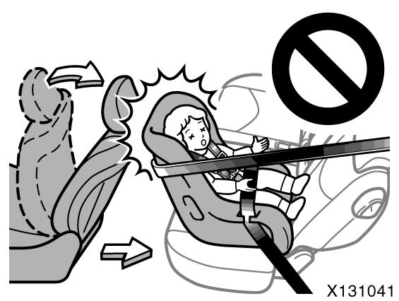 Bölüm 1-3 Emniyet Sistemleri Ayný konumda Ayný açýda Eðer ön koltuklarýn kilitleme mekanizmasýný etkiliyor ise arka koltukta, yüzü arkaya dönük küçük çocuk koltuðu