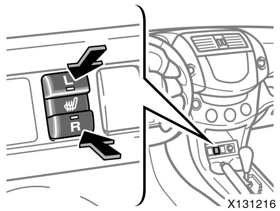 Koltuk ýsýtýcýlarý Bölüm 1-3 Emniyet Sistemleri Koltuk ýsýtýcýsýný devreye almak için düðmeye basýnýz. ("L" sol ön koltuk için ve "R" sað ön koltuk için).