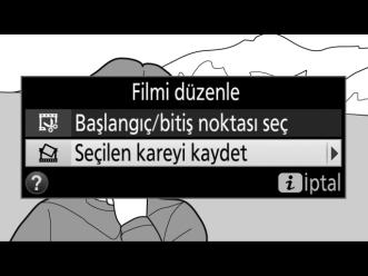 D Filmleri Kırpma Filmler en az iki saniye uzunluğunda olmalıdır. Hafıza kartında yetersiz alan varsa kopya kaydedilmeyecektir. Kopyalar orijinal ile aynı oluşturulma saati ve tarihine sahiptir.