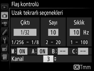 Fotoğraf çekimi menüsünde (0 292) Flaş kontrolü > Kablosuz flaş seçenekleri için Optik AWL seçilirse, ana flaş için bir kanal seçin. Uzaktan flaş üniteleri arasında bir SB-500 varsa, 3.