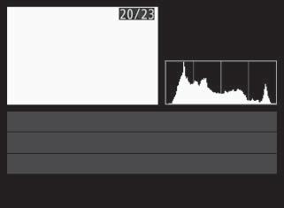 Yalnızca resim, çekim verileri, RGB histogramları ve parlak noktaların yalnızca İzleme görüntü seçenekleri ne karşılık gelen seçenek seçilirse