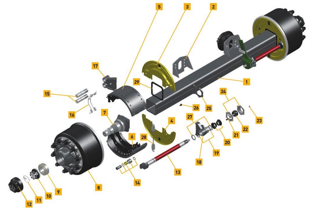 12 TON PILOT AXLE