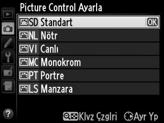 J Resim İyileştirme Picture Control ler Nikon un eşsiz Picture Control sistemi uyumlu cihaz ve yazılımlar arasında keskinleştirme, kontrast, parlaklık, doygunluk ve renk tonu ayarlarını da içeren