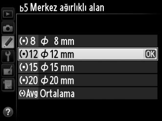 A ISO/Kolay ISO göster Özel Ayar b4 (Kolay pozlama telafisi) Özel Ayar d7 (ISO ekranı ve ayarları) > ISO/Kolay ISO göster ile kullanılamaz (0 295).