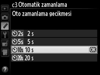 Pil ömrünü uzatmak için kısa sayaç kapanma gecikme sürelerini tercih edin.