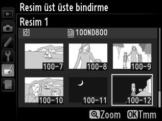 2 İlk resmi seçin. Üst üste bindirmede ilk fotoğrafı vurgulamak için çoklu seçiciyi kullanın. Vurgulanan fotoğrafı tam ekran olarak görüntülemek için, X düğmesine basın ve basılı tutun.