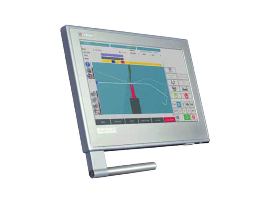 CNC ABKANT PRES ADVANCED SERİSİ CYBELEC TOUCH12 2D 12 Dokunmatik Renkli Ekran. Otomatik büküm sekans ile 2D Grafik profil oluşturma Büküm sekansları ve programları hafızaya alınabilir.