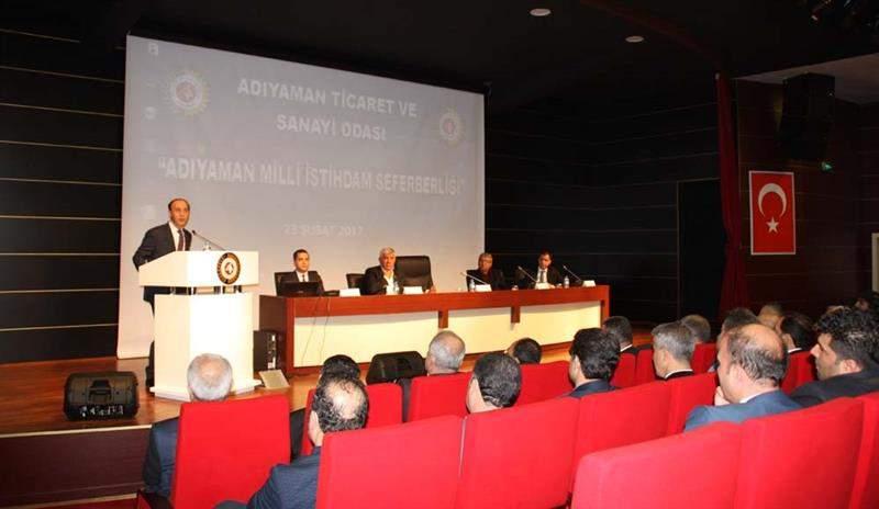 Adıyaman İl Ekonomi Koordinasyon toplantısının dördüncüsü İstihdam Seferberliği gündemiyle Adıyaman TSO Konferans salonunda 23.02.2017 tarihinde gerçekleşmiştir.