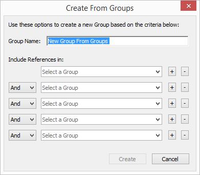 Combination Grubu nu hangi grup setinin altına oluşturacağınızı belirleyin. 3. Groups menüsününden Create from Groups... u seçin 4.