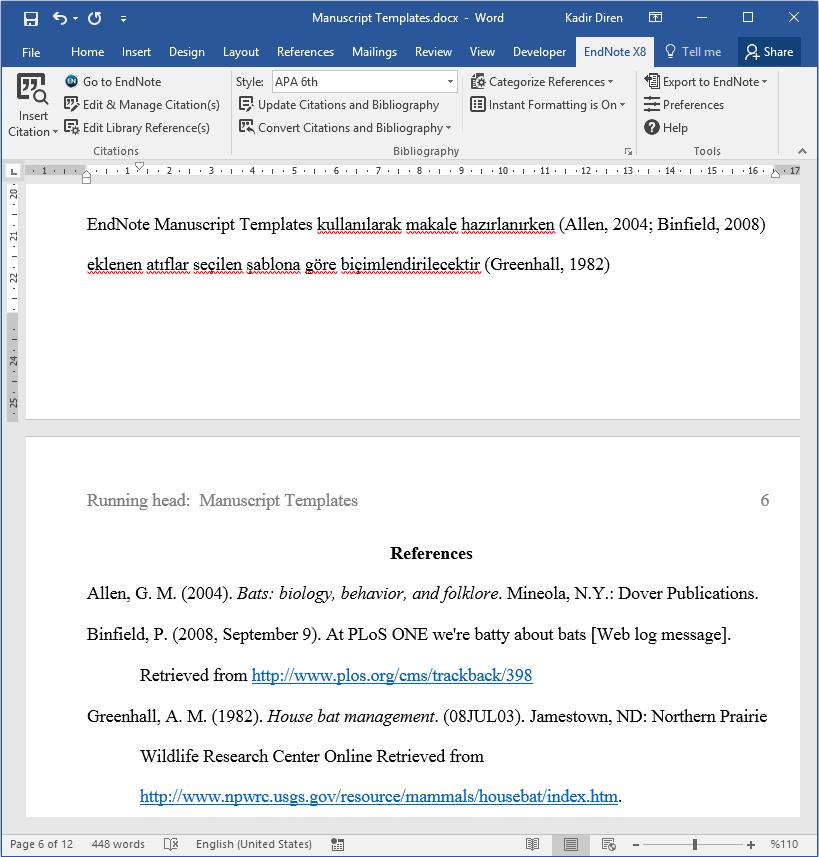 ResearchSoftware.com 197 Bundan sonra yapmanız gereken makalenizin ilgili bölümlerini şablon üzerinde doldurmak olacaktır.