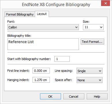 ResearchSoftware.com 214 Atıfları biçimlendirmek ve bibliyografyayı oluşturmak için: 1. tabında Bibliyography grubunda Configure Bibliyography butonuna basın. 2. ' Configure Bibliography' ekranı görüntülenecektir.