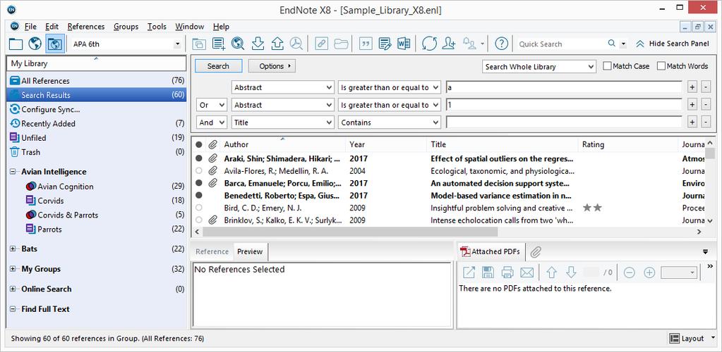 ResearchSoftware.com 95 Sonuç Not Bu arama işlemleri Integrated Library&Online Search Mode da gerçekleştirilmiştir.