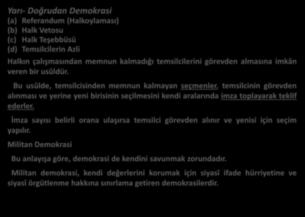 13. BÖLÜM EGEMENLİĞİN KULLANILMASI BAKIMINDAN TİPLERİ ss.