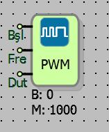 15.2 DARBE GENİŞLİK MODÜLASYONU (PWM) 15.2.1 Bağlantılar Str: Start / Stop girişi Fre: Frekans girişi Dut: Duty girişi 15.2.2 Bağlantı Açıklamaları Bşl: Start/stop girişi Start-stop girişidir.