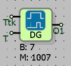 4.2 DÜŞMEDE GECİKME 4.2.1 Bağlantılar Ttk: Blok tetikleme girişi Q1: Blok çıkışı T: Düşmede gecikme süresi 4.2.2 Bağlantı Açıklamaları Ttk: Blok tetikleme girişi Düşmede gecikme bloğu aktif etme girişidir.