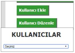 Kullanıcı Ekleme Kullanıcı eklemek için ana sayfanın alt bölümündeki Kullanıcı Ekle bağlantısına tıklayınız. Eklemek istediğiniz kullanıcı için alan seçiniz.