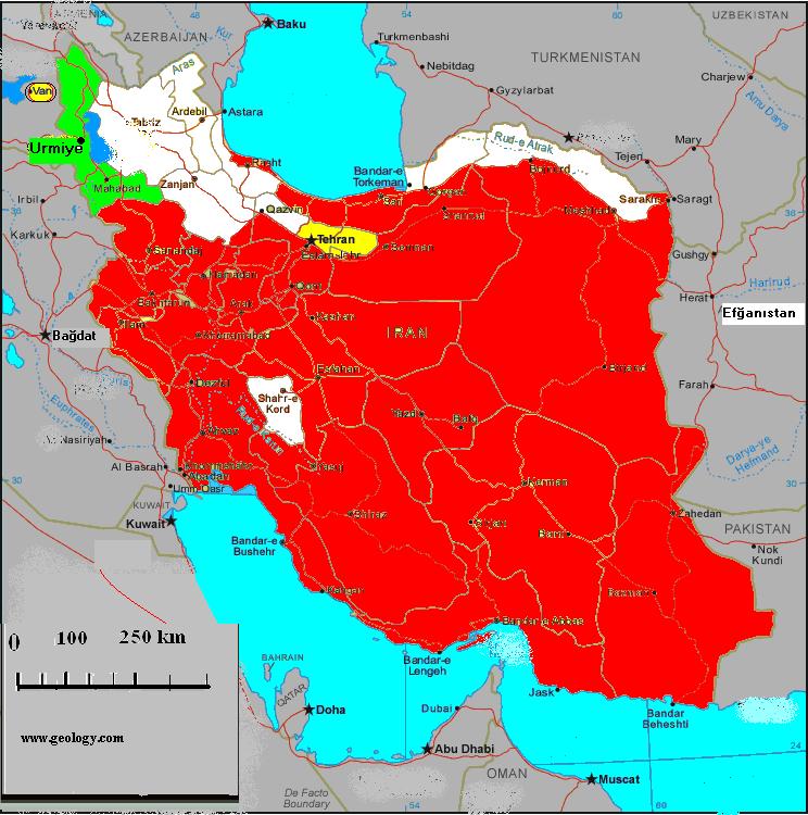 3. MATERYAL ve YÖNTEM 3.1 Urmiye İkliminin Özellikleri Urmiye, (37 33 K. ve 45 4 45 D.), İran ın en kuzey batısında, Batı Azerbaycan vilayetinin merkezidir. Alanı 7500 km. 2 ; Yüksekliği 1327 m.