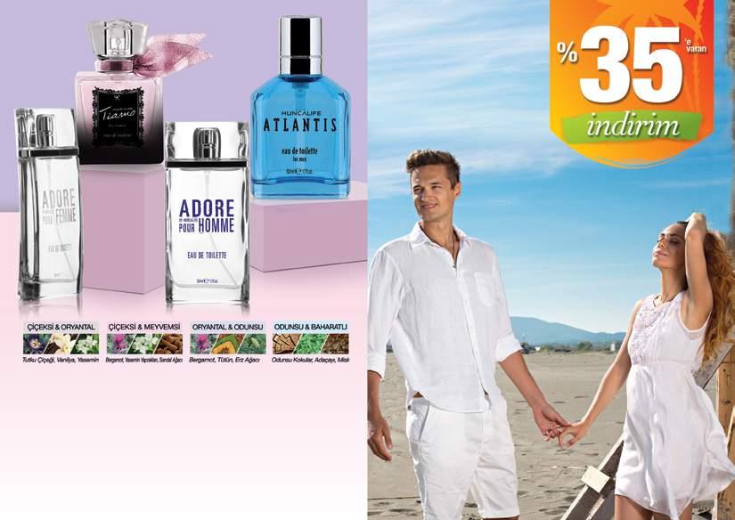 4 BENZERSİZ NOTALAR ile girdiğiniz ortamda fark yaratın! Parfümler Adore Femme Tiamo ADORE Homme 4 Kadın EDT Kadın EDT Erkek EDT 50 ml. - 77 50 ml. - 786 50 ml.