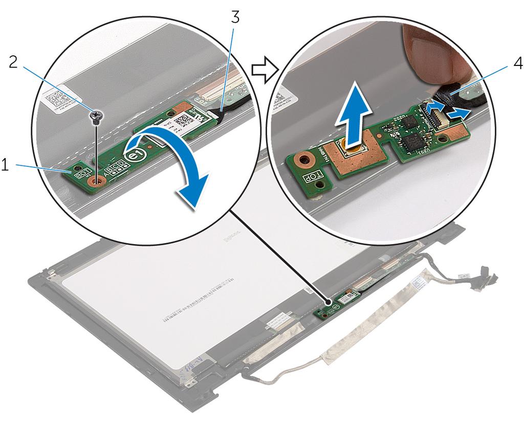 5 Windows düğme kartını kaldırıp ekran çerçevesinden çıkarın.