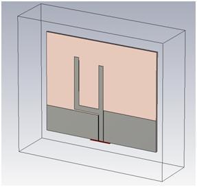 Çizelge 3.1 Anten Modeli-1 geomteri parametreleri Parametre Değer(mm) W 30 L 25 1 11.02 2 12.06 5.43 0.3 w, 1.25 g 0.1 6.45 1.45 h 0.5 Anten modeli h=0.5 kalınlıklı, =3.