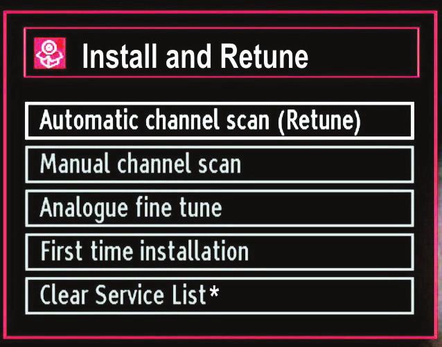 Afterwards, the following OSD will be displayed on the screen: If you select CABLE option, the following screen will be displayed: Press OK button to quit channel list and watch TV.