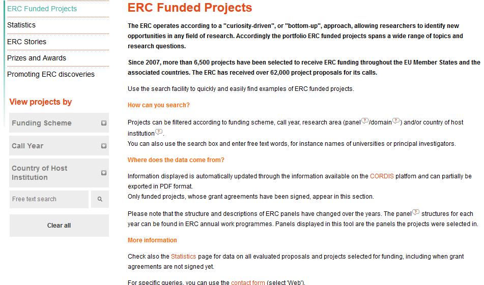 Başarılı Proje Örnekleri https://erc.europa.