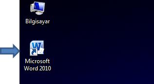 Uygulama masaüstünüzdeki Microsoft Word 2010 simgesine veya Başlat- Tüm Programlar-Microsoft
