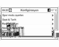 Seçim işlemi aşağıda belirtilenler yardımıyla yapılır: menüler ınfotainment sisteminin fonksiyon tuşları ve çok fonksiyonlu düğmesi Infotainment