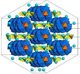 ve onun çevresinde CaO 8 bulunmaktadır. Burada Al 3+ ve Ca 2+ ile OH - iyonlarını ortak kullanarak birbirine bağlanmaktadır.