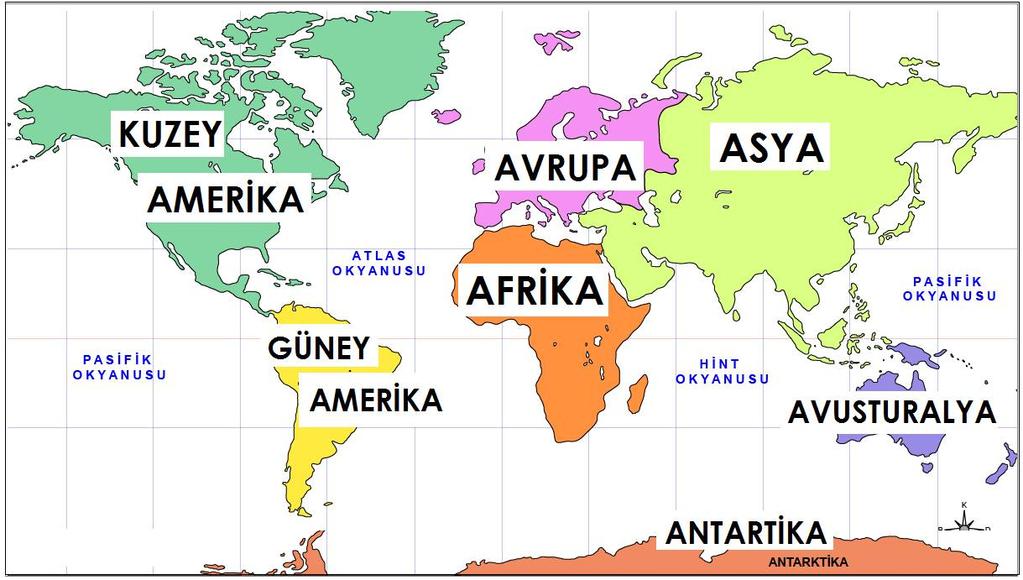 Soru 16 º : Kıta ne demektir? Adlarını yazınız.
