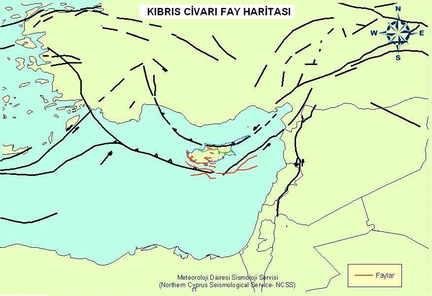 4.4 DEPREMSELLİK Kıbrıs sismojenik bir bölgede yer alıp tümü depreme yatkın olan bir yerdir. Muhtelif devirlerde hemen hemen her yerinde depremlerden zarar görmüş olduğu bilinmektedir.
