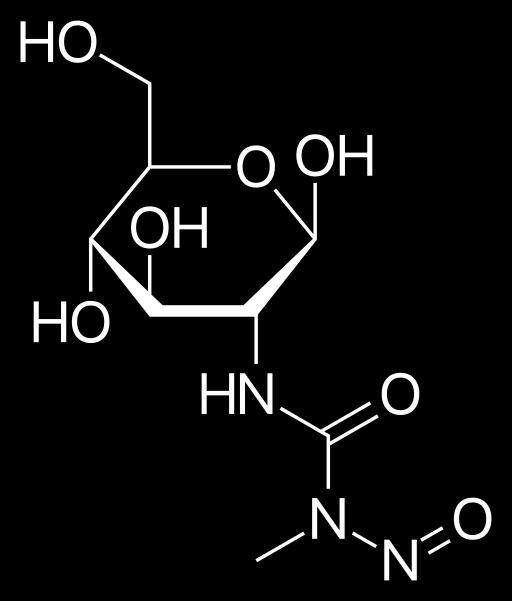 Streptozosin Zanosar Hem antibakteriyel hem de antineoplastik kullanımı söz konusudur. Metabolizma sonucu oluşan yapıları henüz çözülememiştir.