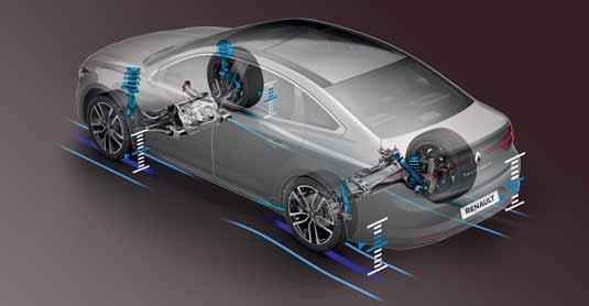 4CONTROL sistemiyle yolla bütünleşin Renault 4CONTROL, yönlendirilebilen dört tekerlekli özel sistem, virajlara tam anlamıyla güven içinde girmenizi sağlıyor.