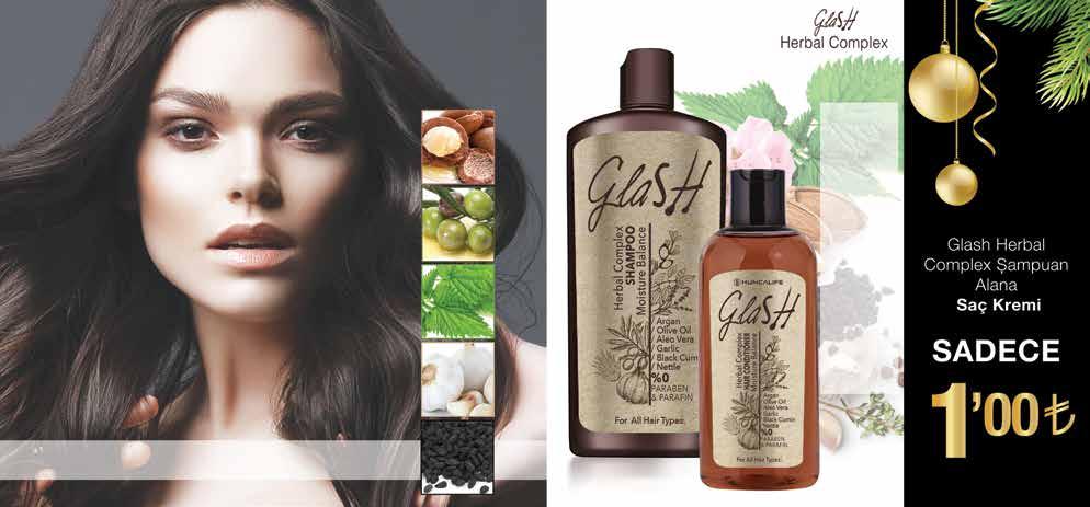 PARABEN GLASH Herbal Complex Şampuan Tüm Saç Tipleri Formülündeki bitkisel karışım ile saçlarınızı güçlendirir ve arındırır, nazikçe temizler. Saçlarınızı dış etkenlere karşı korumayı hedefler.