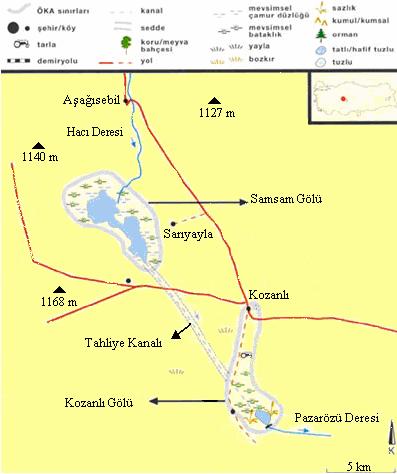 63 Havzada İç Anadolu karasal iklim özellikleri hâkimdir.