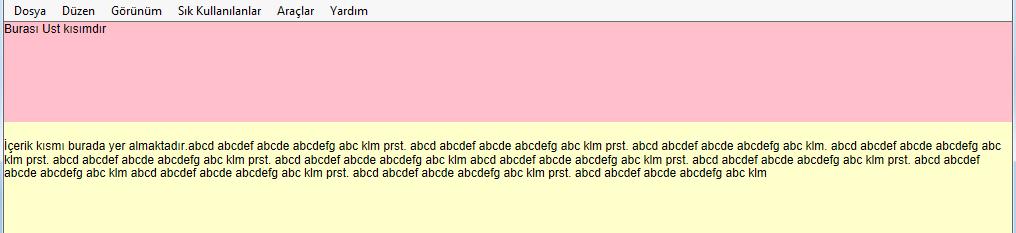 abcd abcdef abcde abcdefg abc klm </p></div> </body> </html> Yukarıdaki kodu iki kısımda inceleyebiliriz.